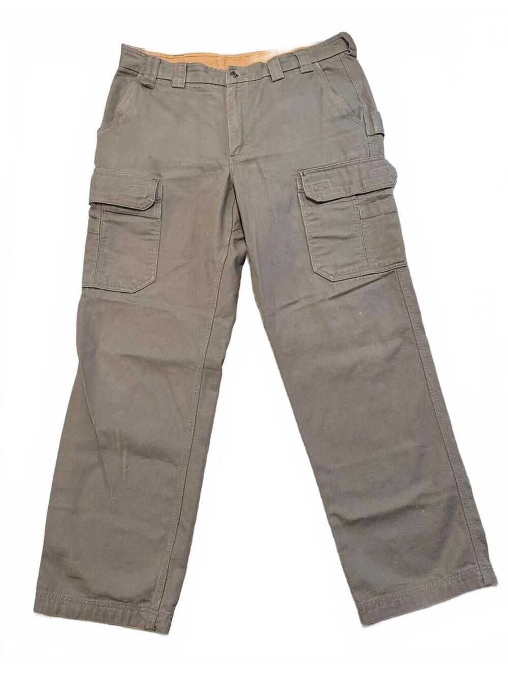 Duluth Trading Co Relaxed Workwear Cargo Pants Mens 40x34 100% Cotton Utility